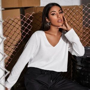 White cropped longsleeve